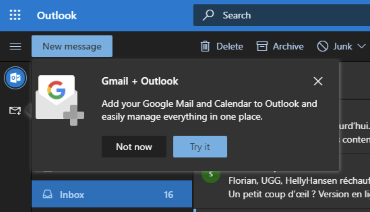 [Updated] Microsoft is testing a new Gmail and Google Drive integration on Outlook.com - OnMSFT.com - November 20, 2019