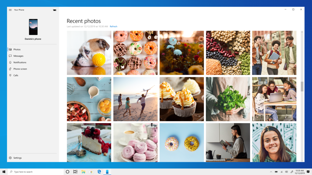 Android users can now see up to 2,000 of their most recent photos in the Windows 10 Your Phone app - OnMSFT.com - December 16, 2019