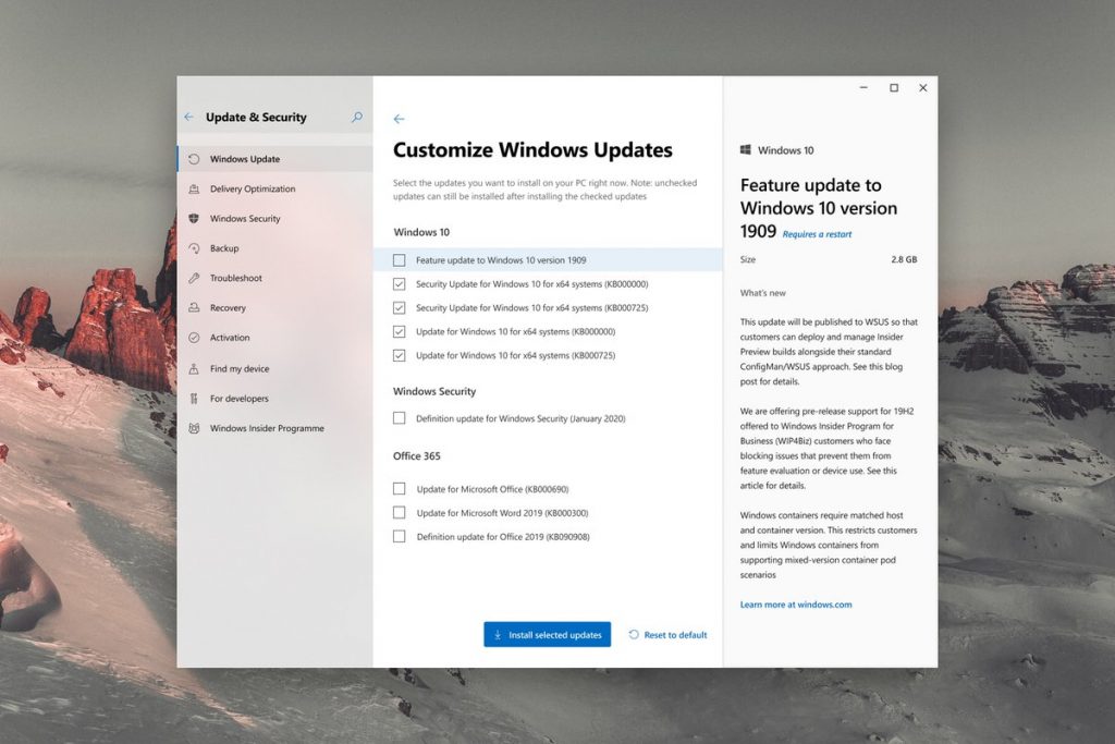 Customize Update