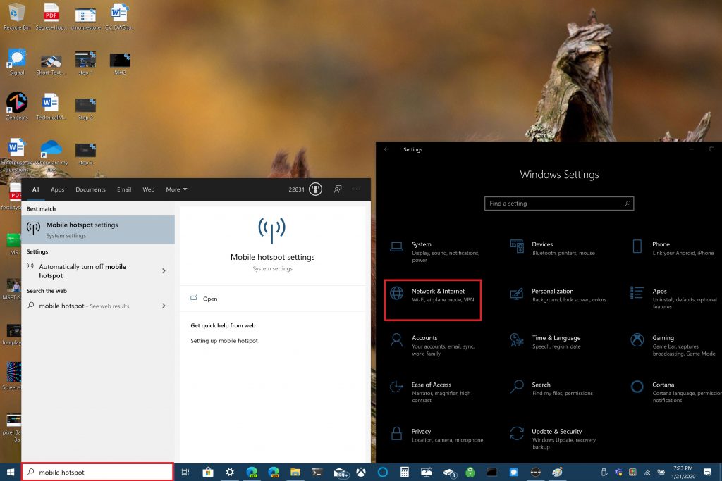 Microsoft, Windows 10, Mobile hotspot