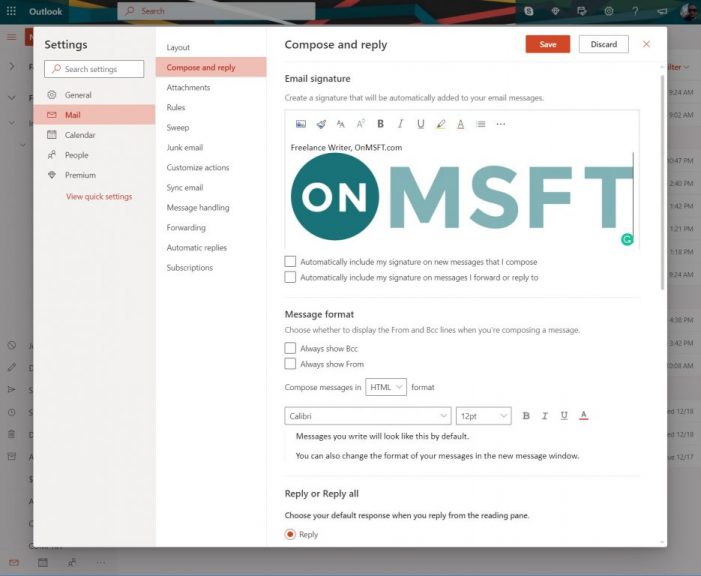 How to create and add a signature to emails in Outlook - OnMSFT.com - January 9, 2020