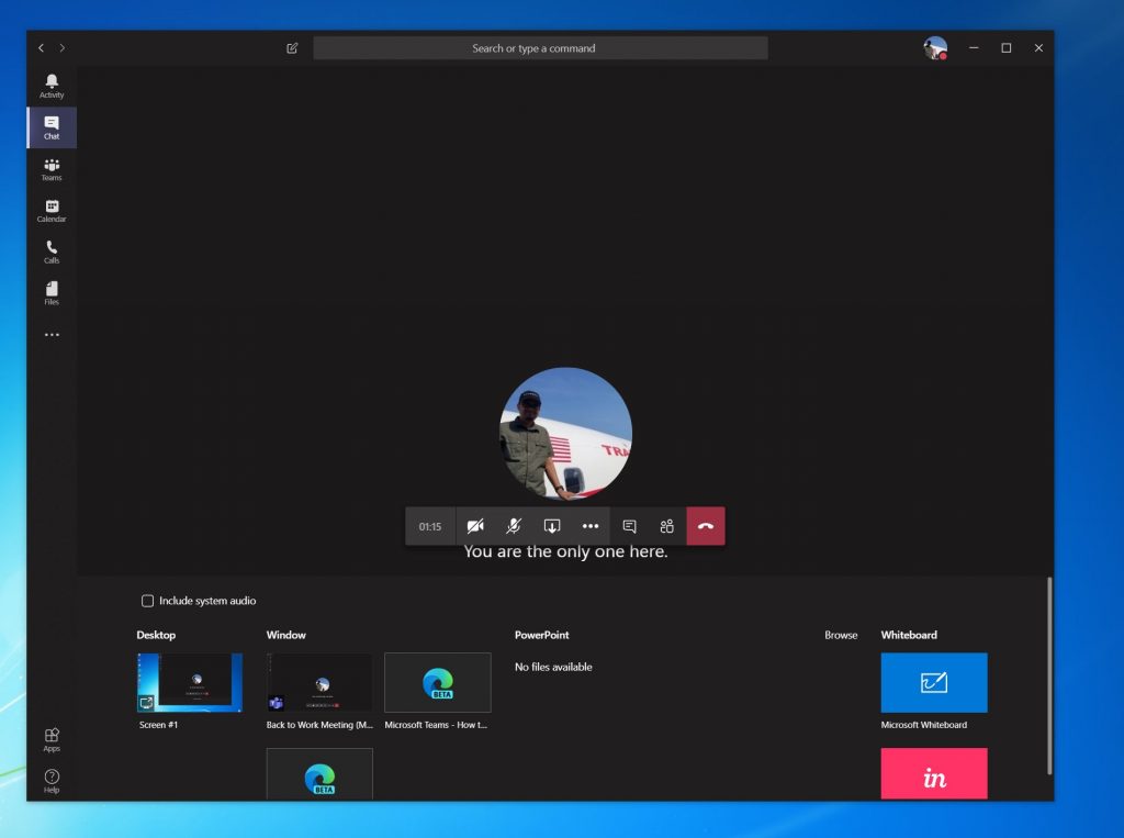 microsoft teams share screen