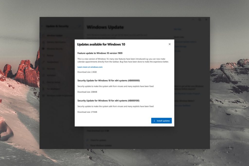 Updates Windows 10