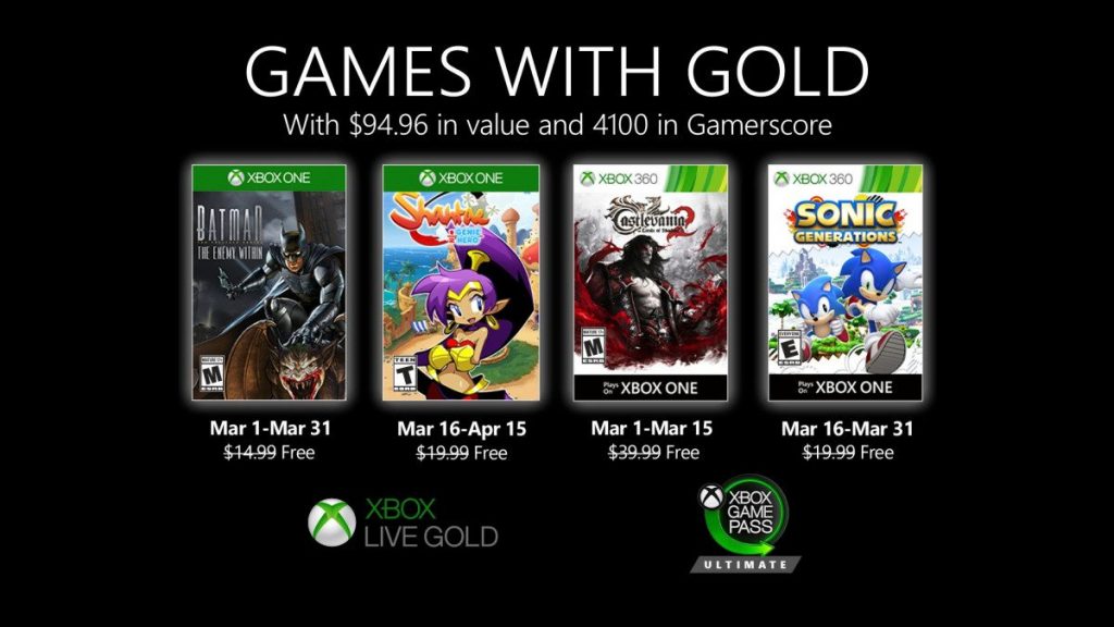 Batman: The Enemy Within and Sonic Generations highlights Xbox Games with Gold for March - OnMSFT.com - February 25, 2020