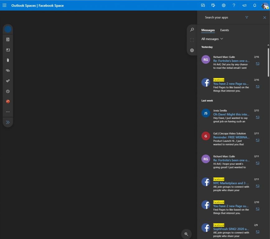 Hands on with Outlook Spaces: A clean and efficient hub for all things Outlook - OnMSFT.com - February 17, 2020