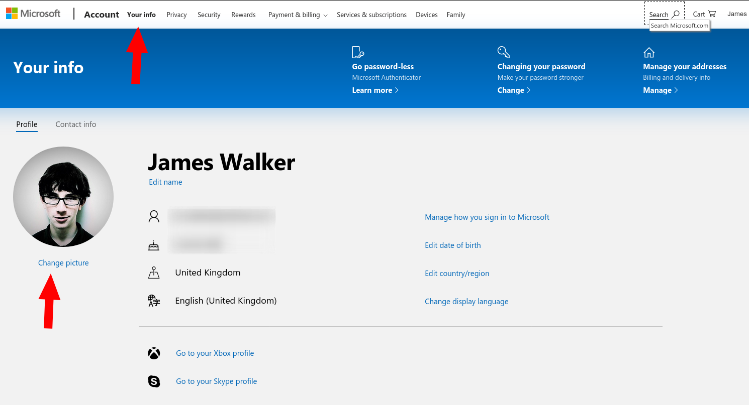 change your account profile picture in Windows 10