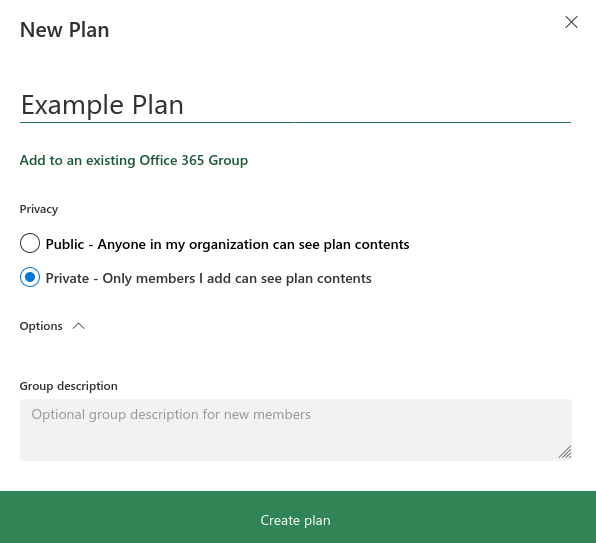 Screenshot of managing tasks in Microsoft Planner