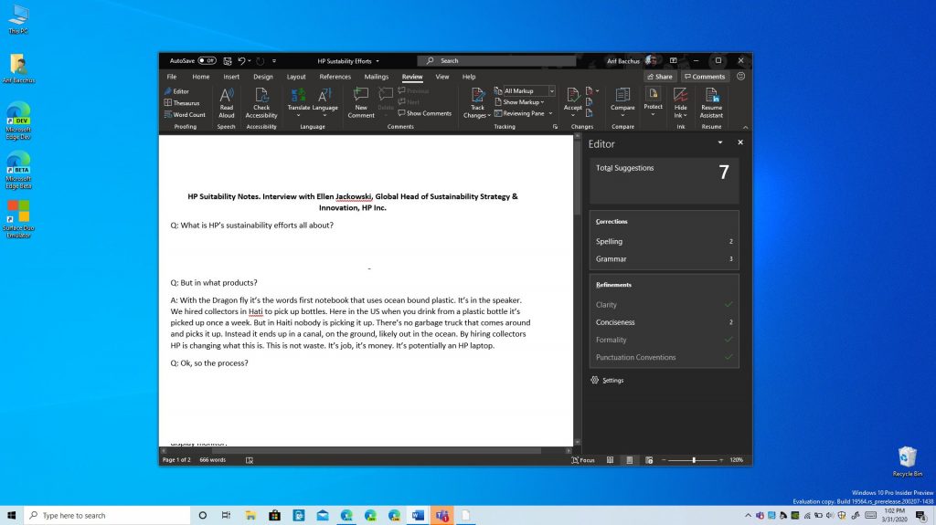 Hands on with the new Microsoft Editor in Word: Here to save you from the grammar, spelling, and clarity pains - OnMSFT.com - March 31, 2020