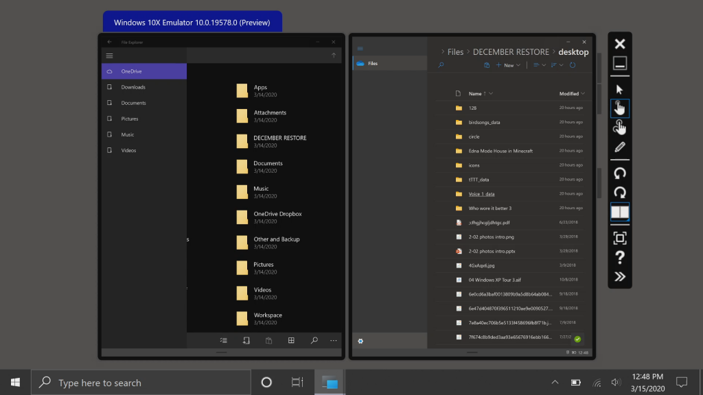 File Explorer Windows 10x