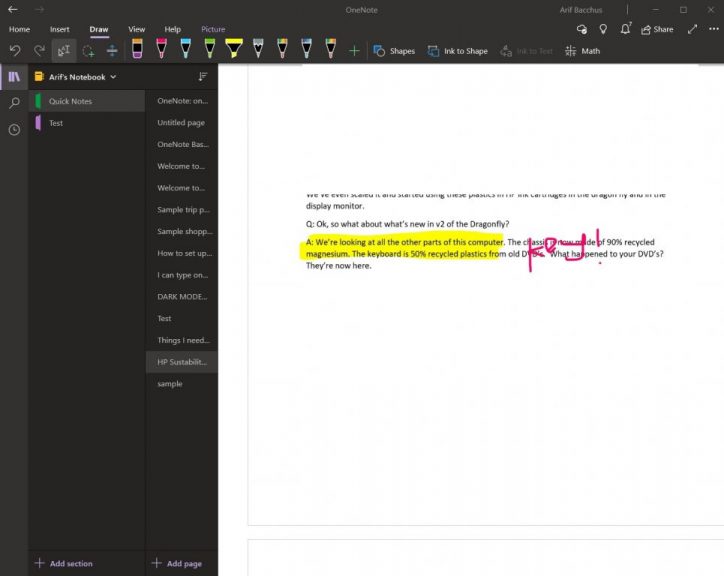 microsoft onenote 2016 draw shapes