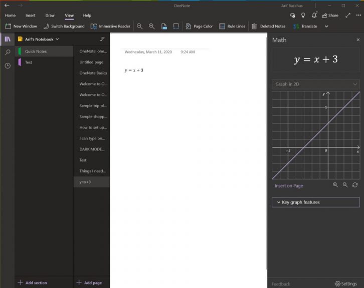 onenote math