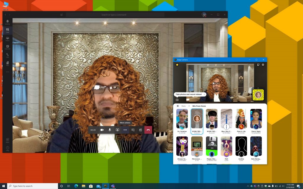 Here's how to use snapchat camera on windows 10 to spice up your microsoft teams calls - onmsft. Com - march 19, 2020