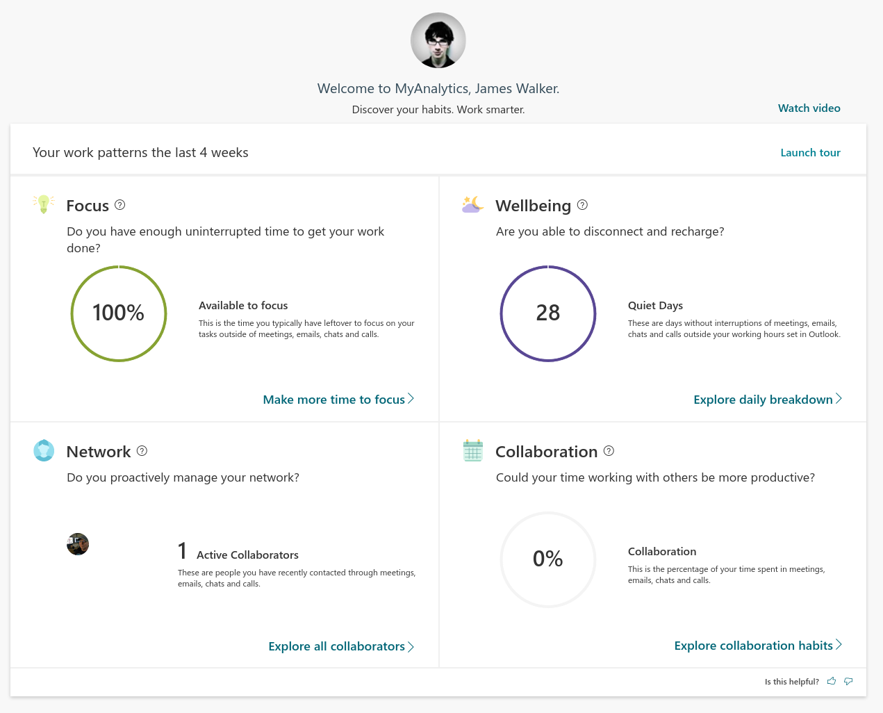 Screenshot of Microsoft Analytics