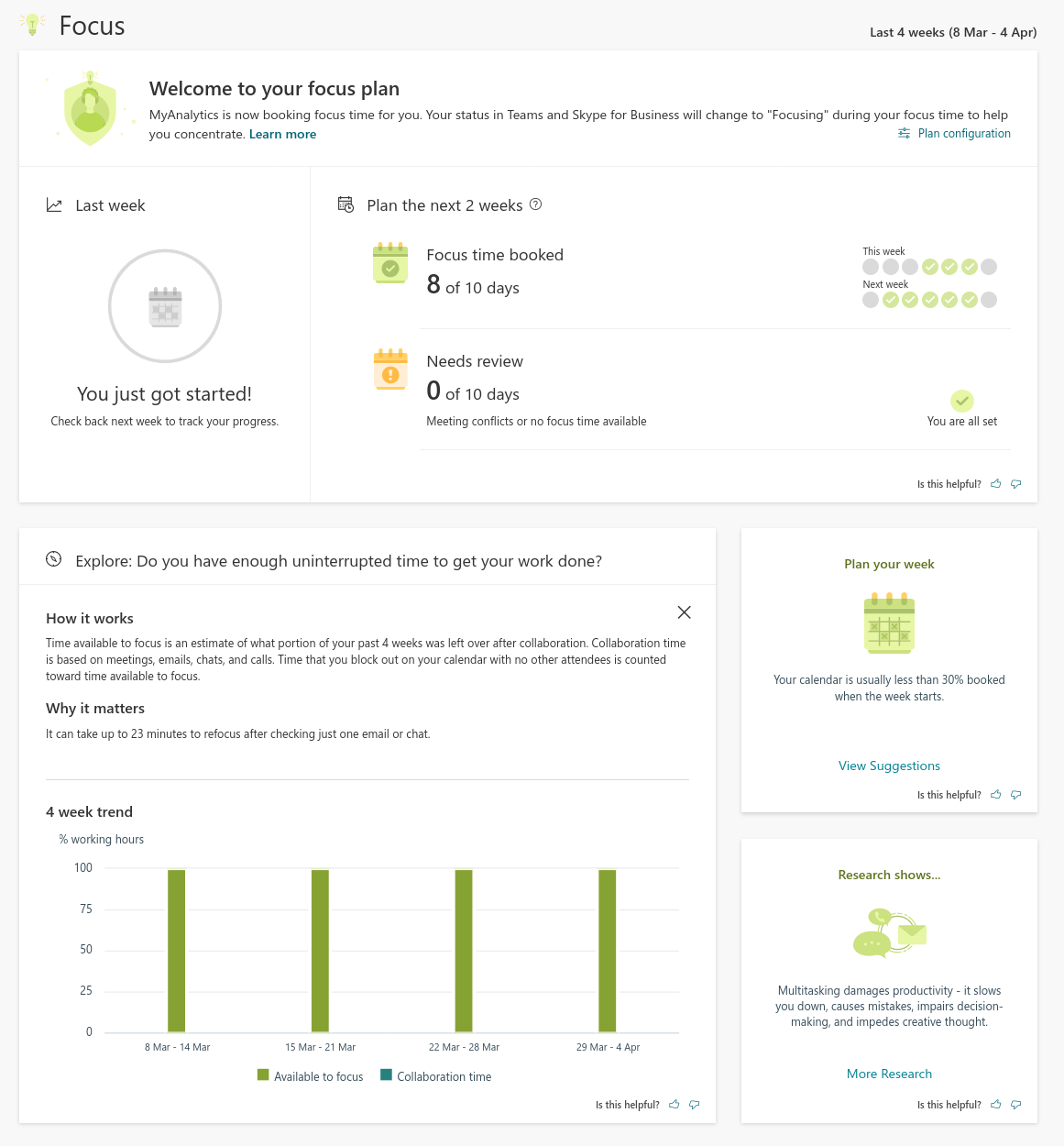 Screenshot of Microsoft Analytics