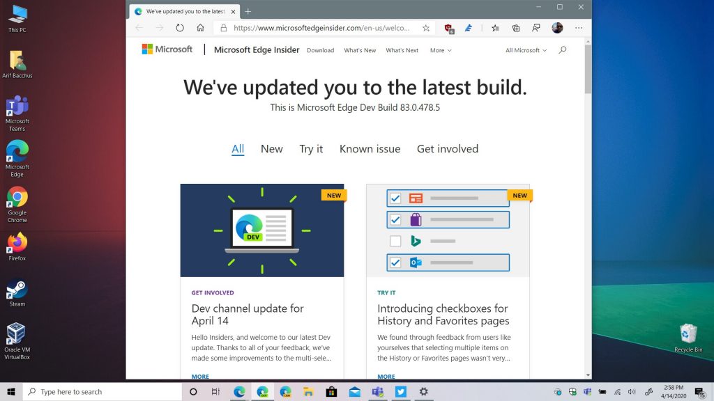 Microsoft Edge Dev updated to version 83.0.478.5, becomes latest beta release candidate - OnMSFT.com - April 14, 2020