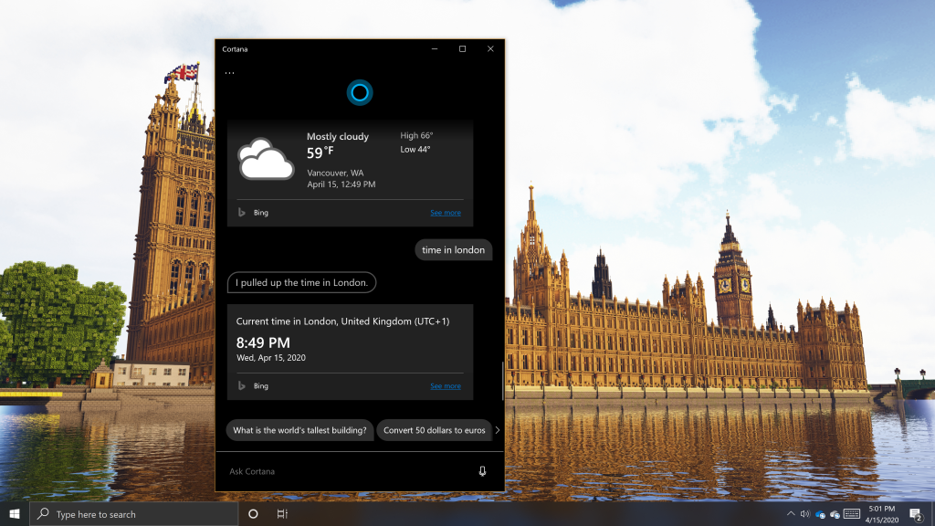 Cortana 20H1