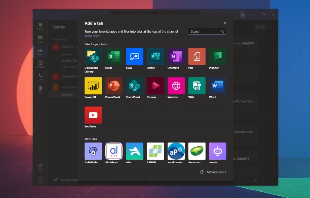 Teams Apps Channels