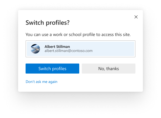 Microsoft Edge profile switching