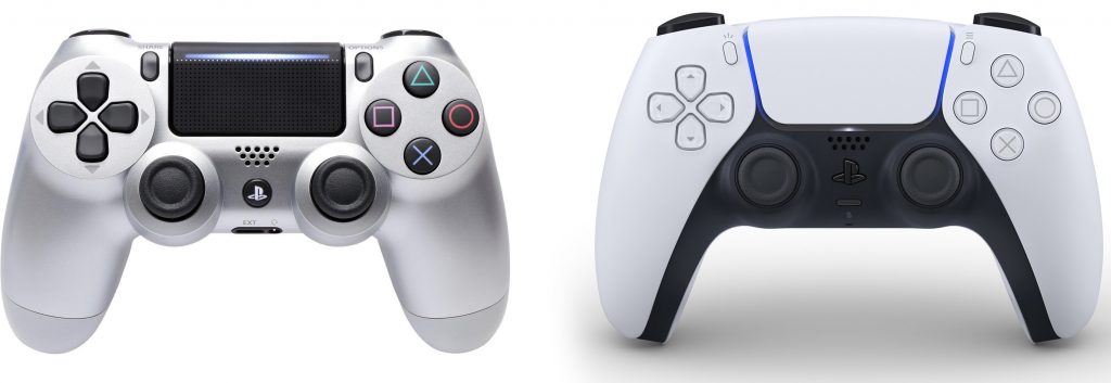 PS4 and PS5 controllers