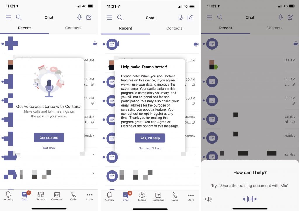 Leaked screenshots show how cortana could end up looking in microsoft teams - onmsft. Com - may 19, 2020