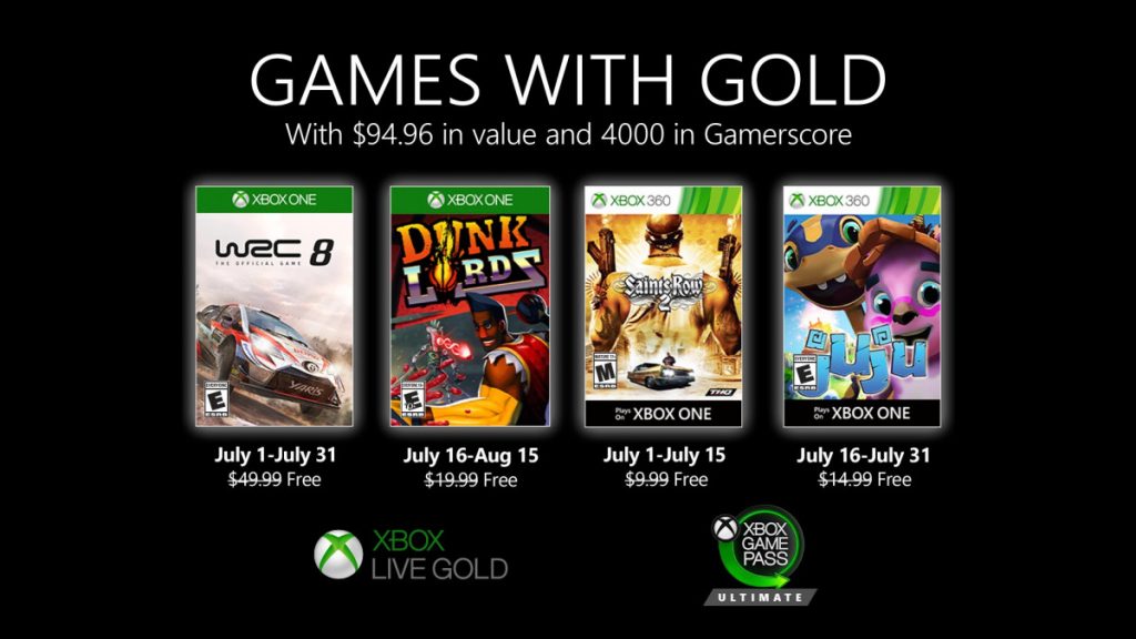 Microsoft reveals new Games with Gold titles for July - OnMSFT.com - June 25, 2020