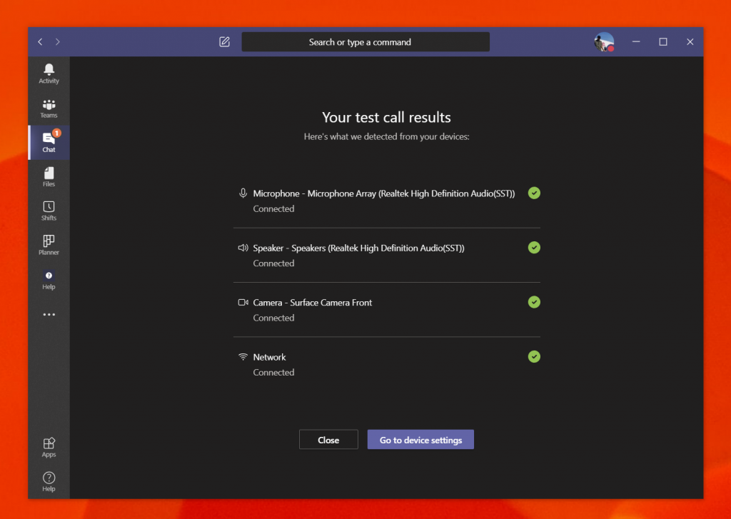Teams test