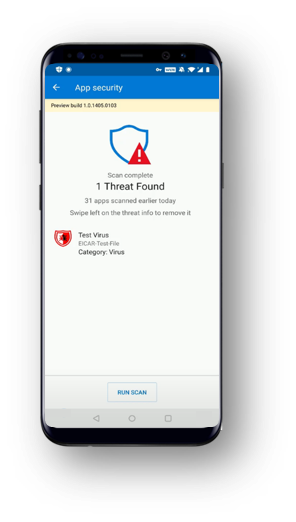 Microsoft Defender ATP Android ThreatFound