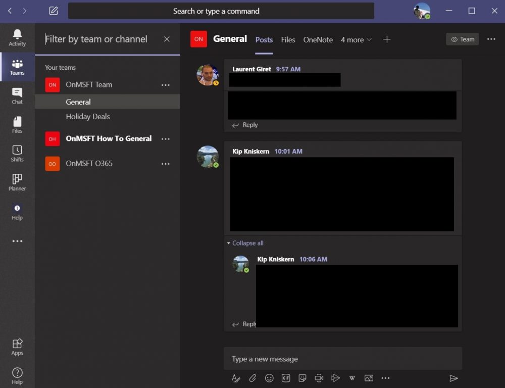 filter channels teams