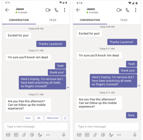 Microsoft Teams Suggested replies