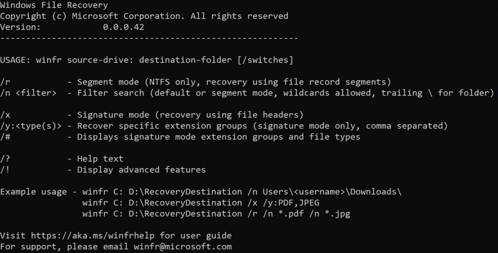 windows file recovery windows file recovery