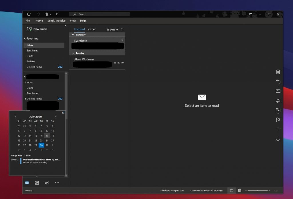 Dock Calendar Outlook