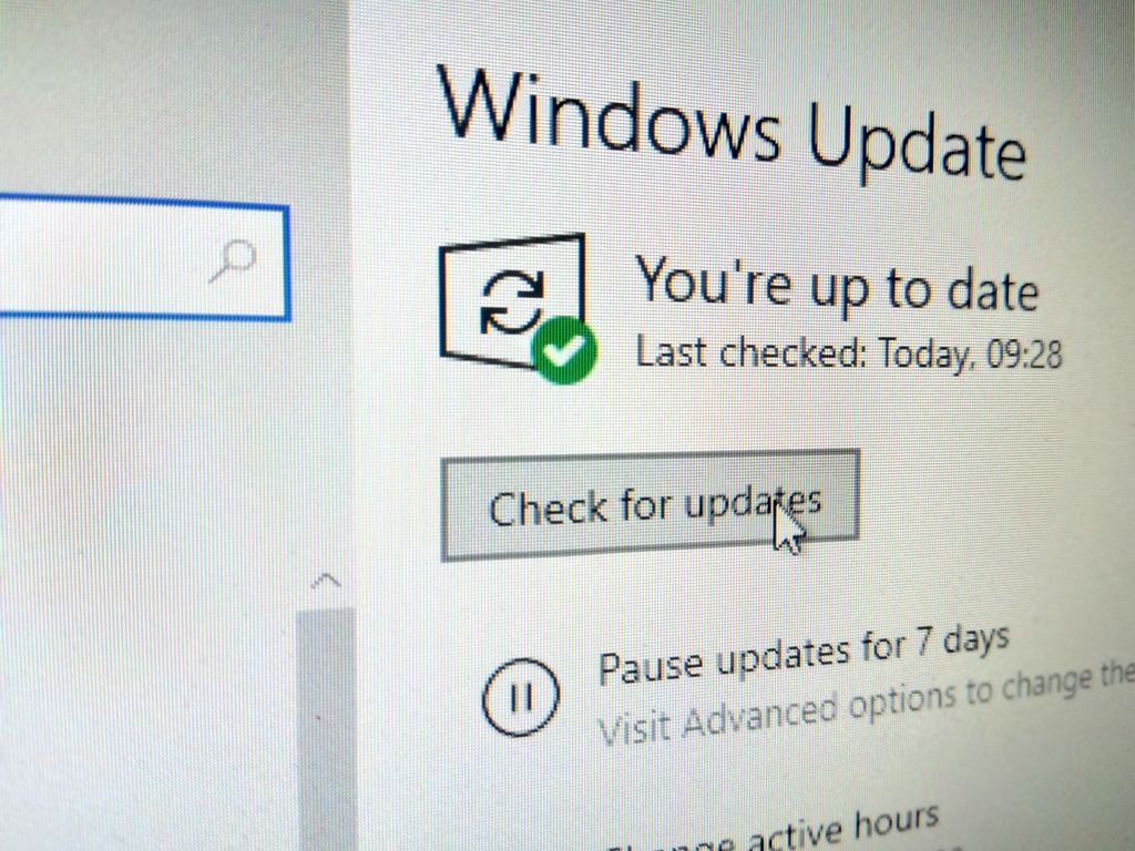 Picture of Windows Update settings in Windows 10