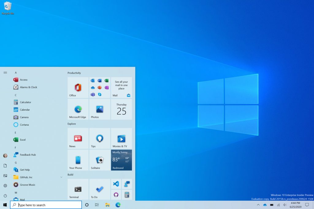 Windows 10 build 20161 is out in the Dev channel with big changes for the Start Menu and Taskbar - OnMSFT.com - July 1, 2020