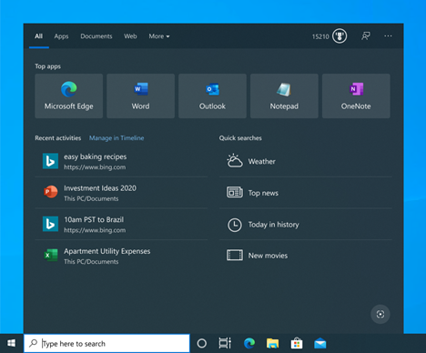 New Windows Search experience