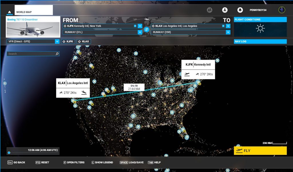 Microsoft Flight Simulator Cross Country Fly