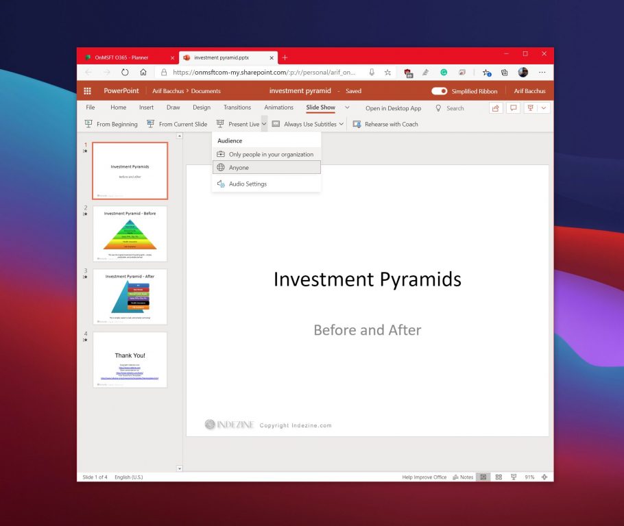 how to make live presentation in powerpoint