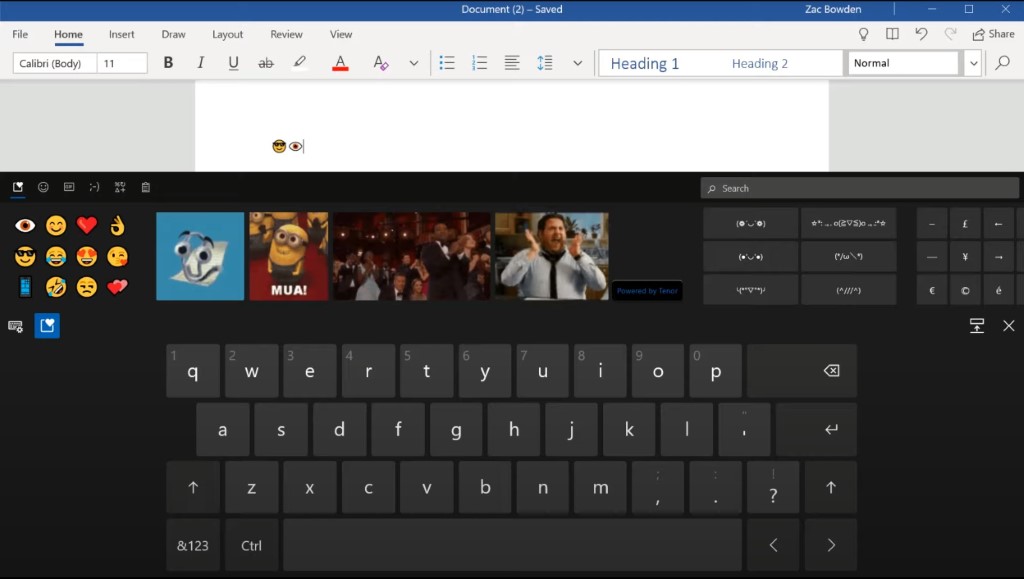 Windows 10 X Touch Keyboard