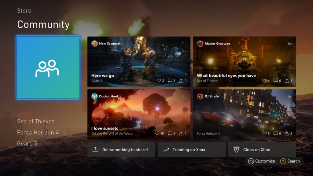 Xbox One August 2020 Update Content Blocks Home Dashboard