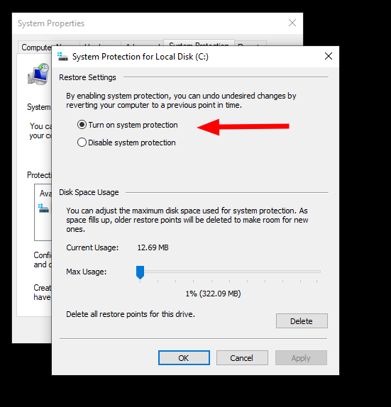 windows 10 create restore point windows 10 create restore point