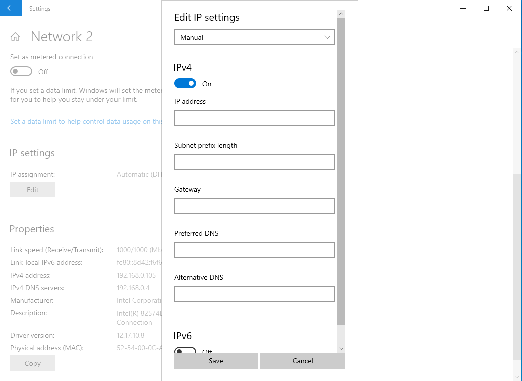 how to set ip static in windows 10