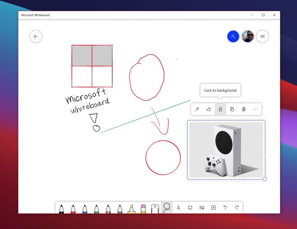 Lock To Background Whiteboard