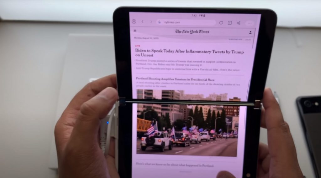Surface Duo Apps Spanned Vertical Mode