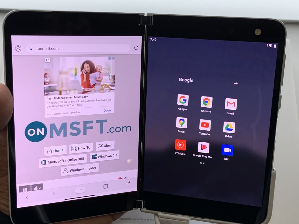 Surface Duo Side By Side Apps And Home