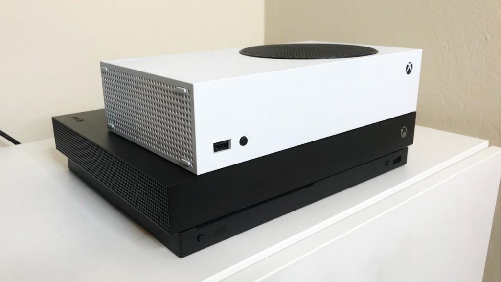 xbox one s on its side