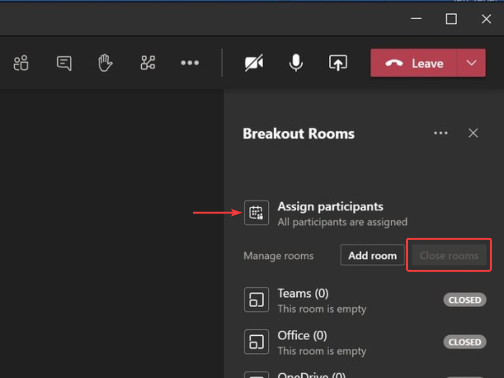 Breakout Rooms Microsoft Teams