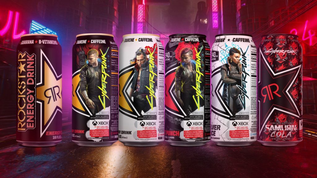 Rockstar Energy x Cyberpunk 2077 cans