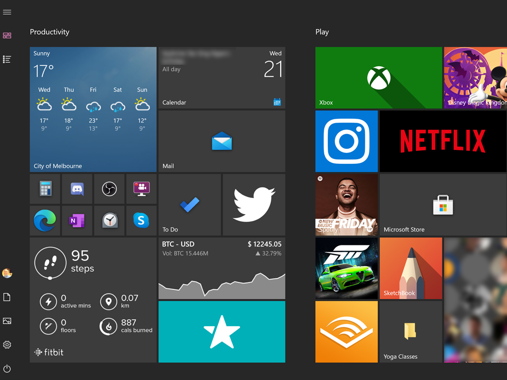 Windows 10 Start Screen
