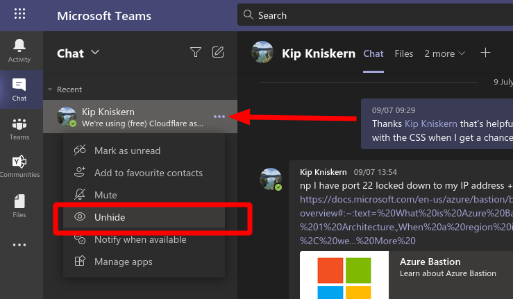 microsoft teams download chat history