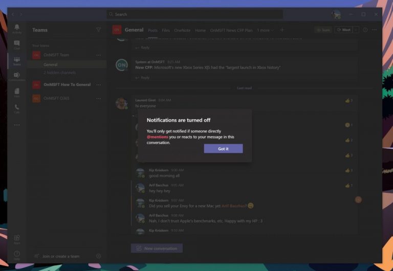 Teams Notifications Threads Turn Off