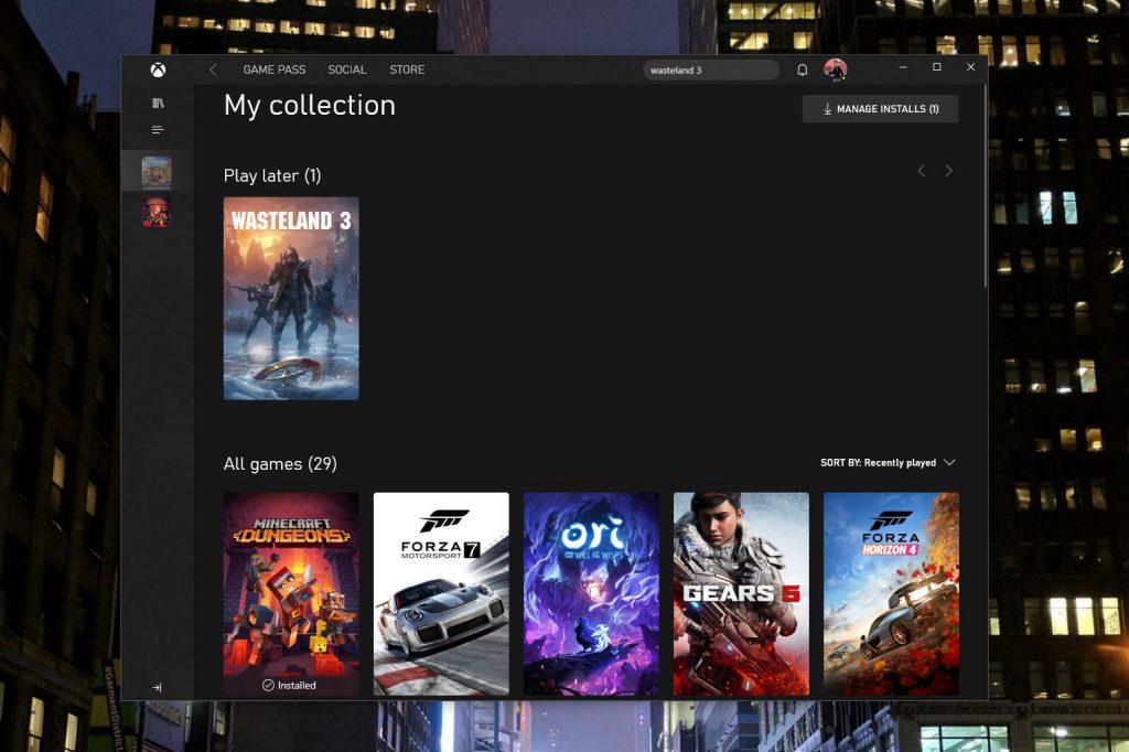 Xbox App For Windows 10 My Collection